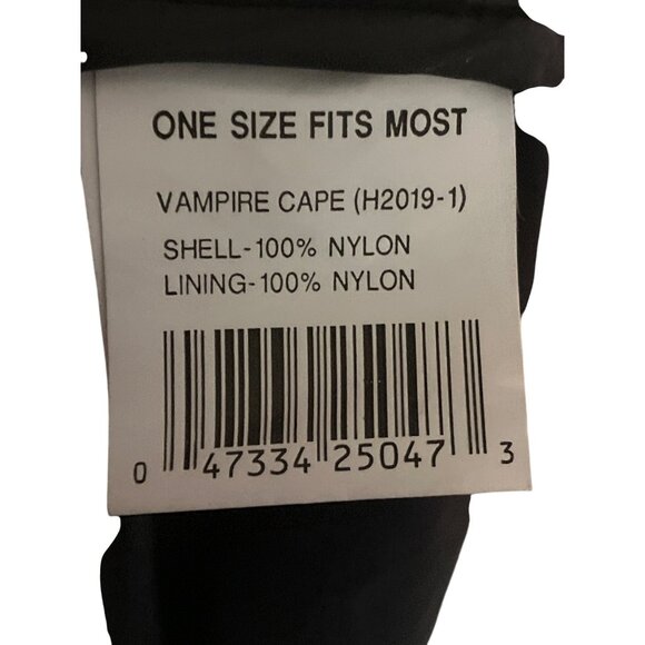 Halloween Black and Red Vampire Cape Costume One Size Fits Most 100% Nylon - Picture 5 of 6